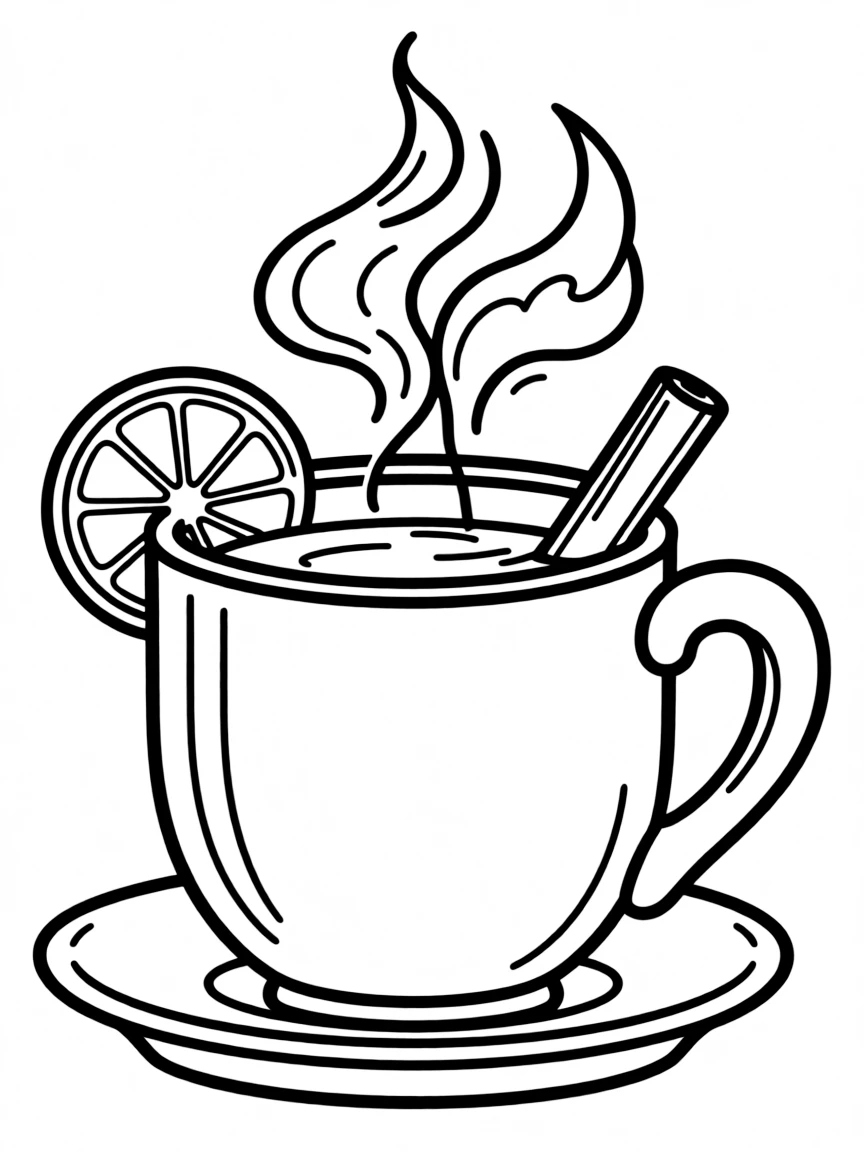 A joyful Glühwein with a warm steam.