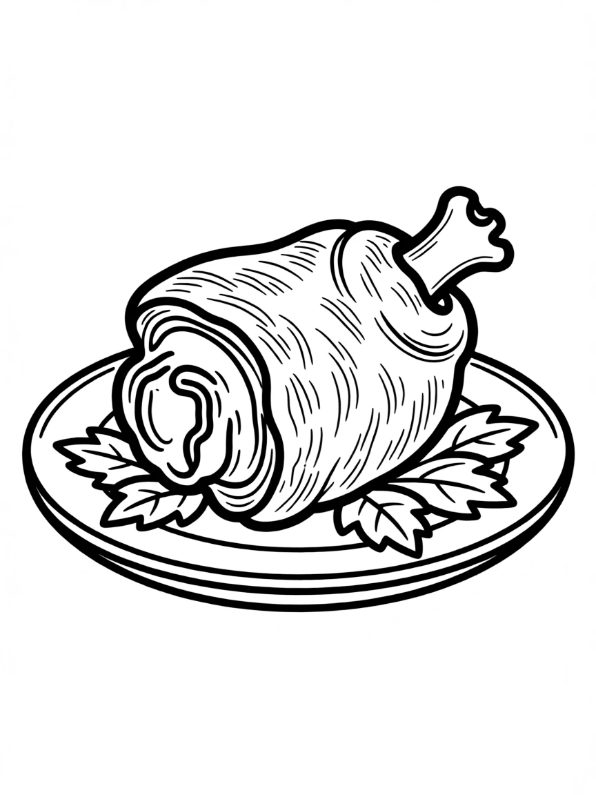 A tiny Schweinshaxe with a crispy skin.