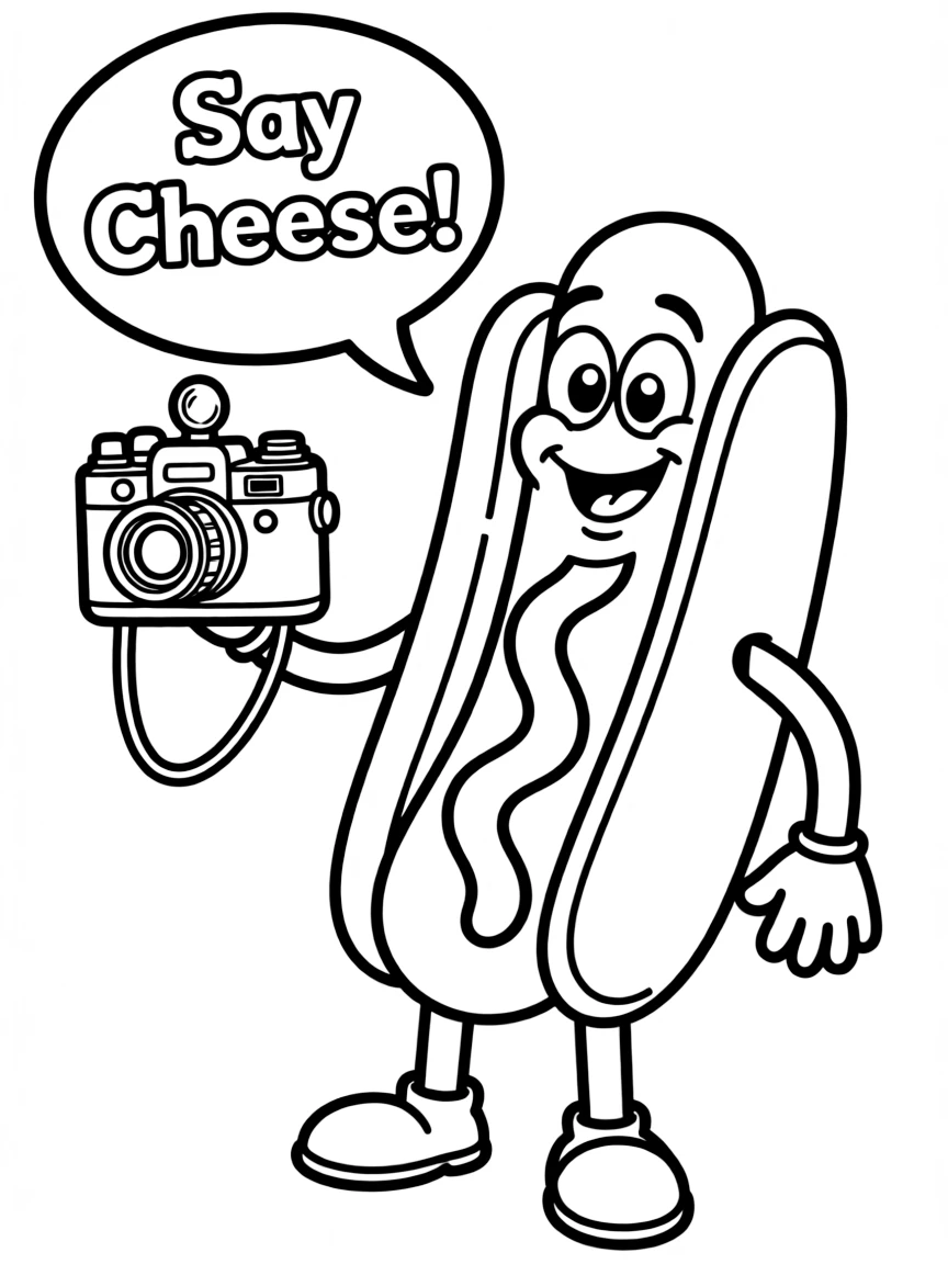 A cheerful Frankfurter with a happy snap.