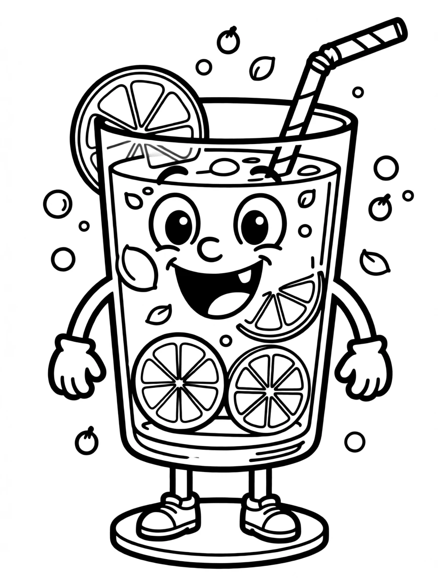 A giggling sangria with fruit slices.