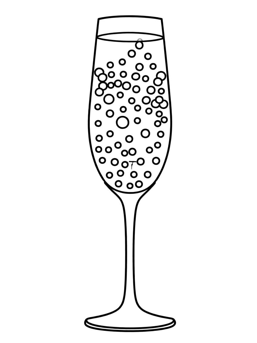 A bubbly cava with many bubbles.