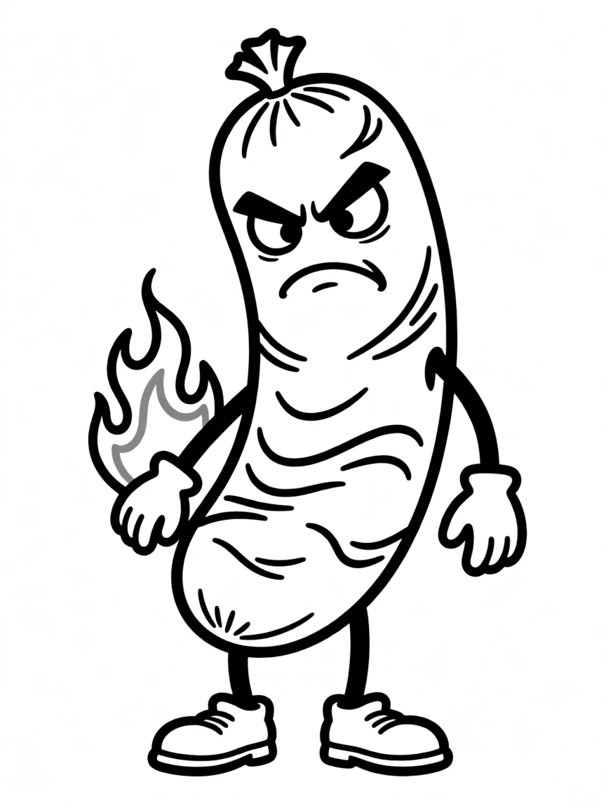 A grumpy chorizo with a spicy kick.