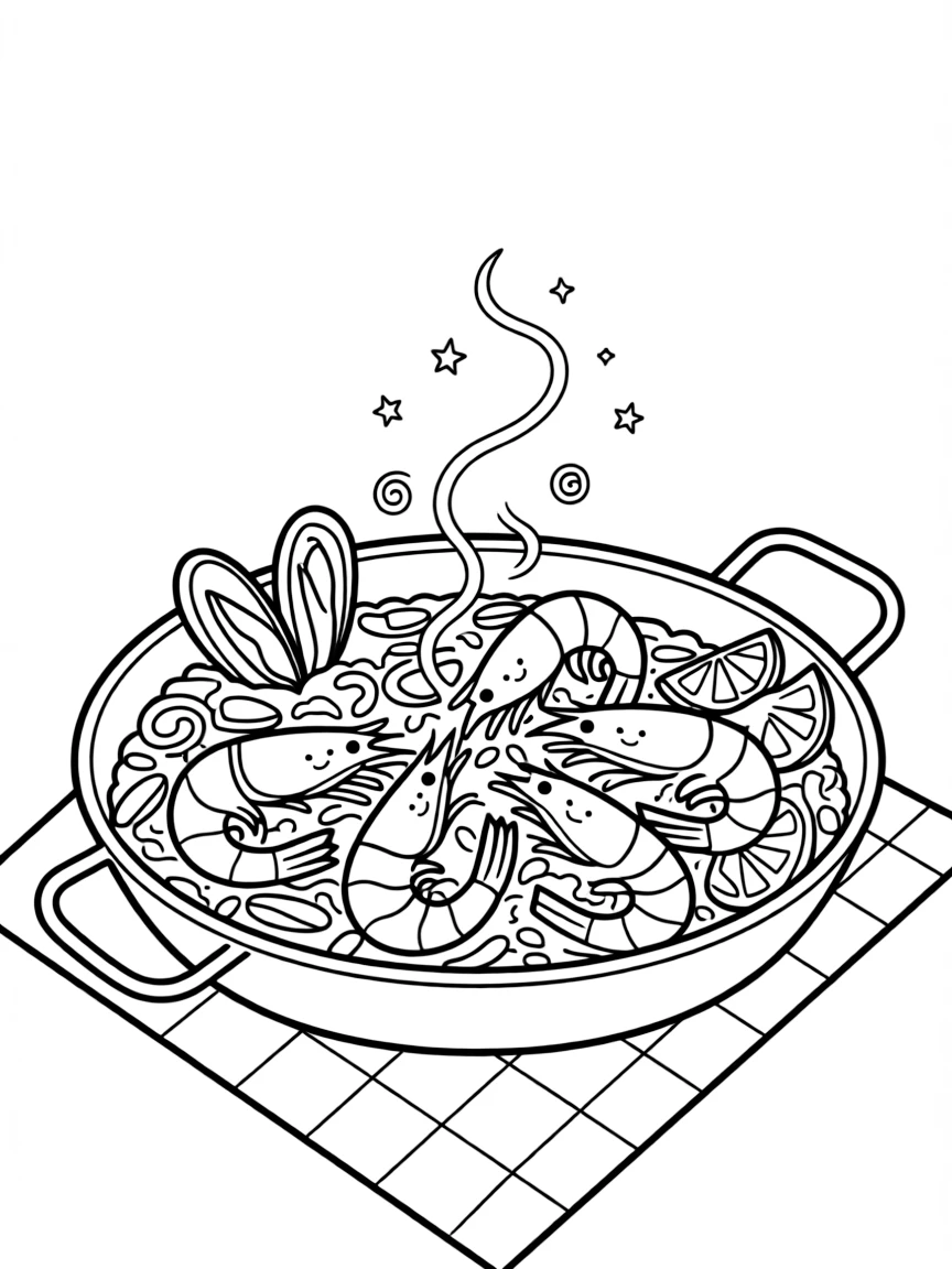 A friendly paella with a savory smell.