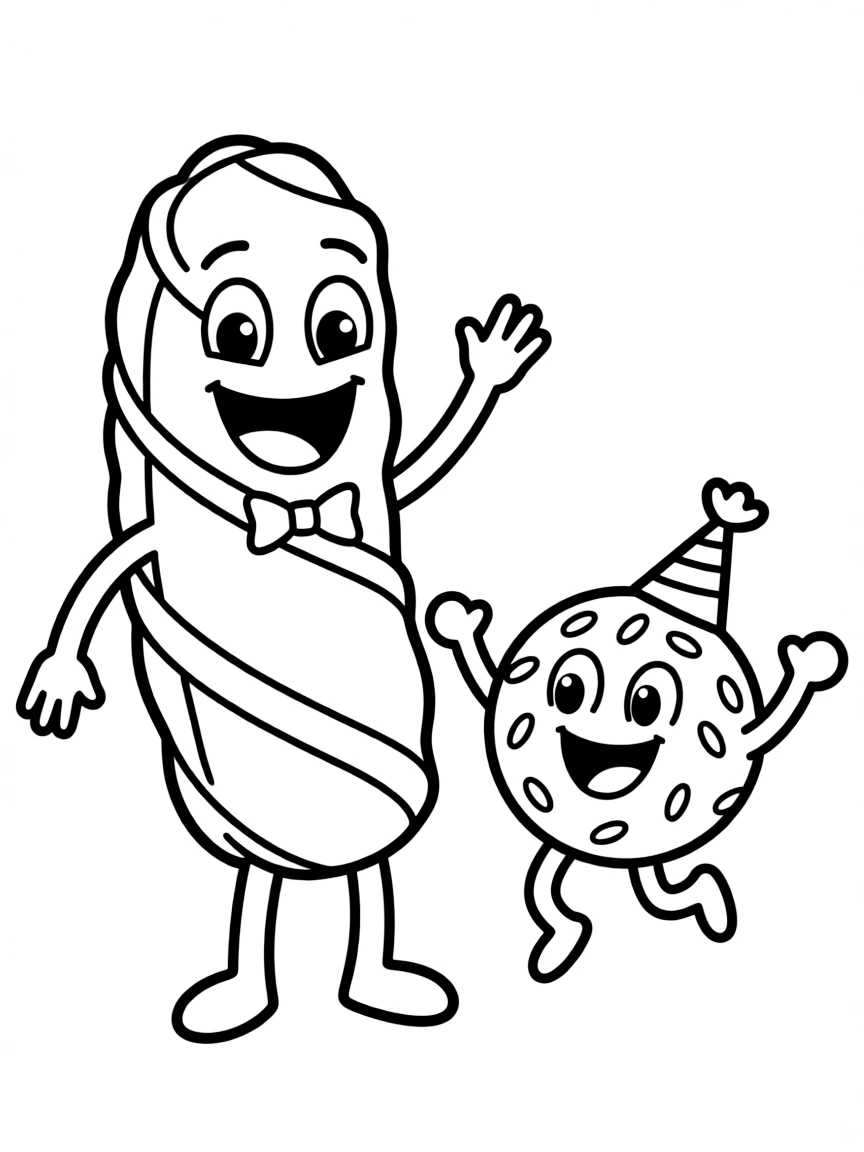 A happy churros with a happy sprinkle.