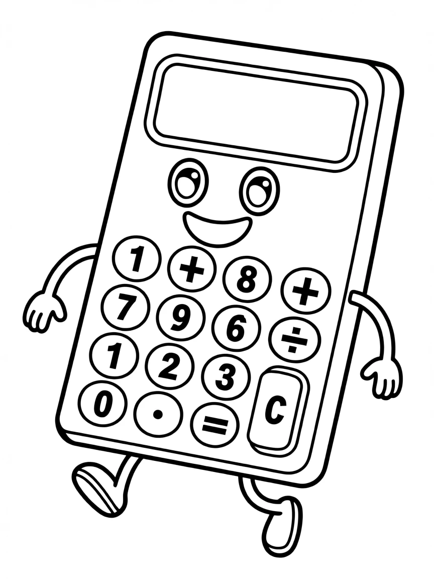 A bouncy calculator with big buttons.