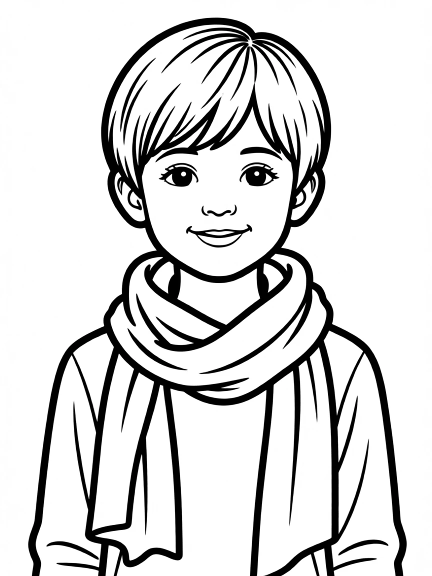 A soft scarf wrapped around a neck.