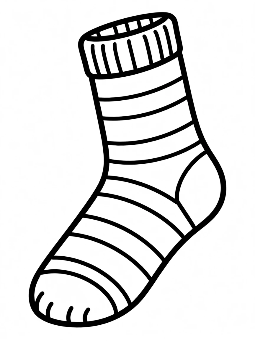 A comfy sock with striped patterns.
