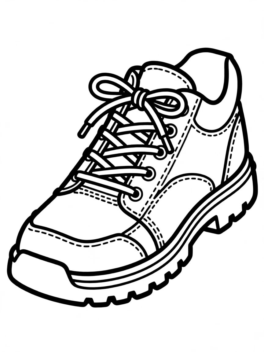A sturdy shoe with laces.
