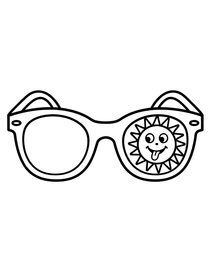 A sunny sunglass with a happy reflection.