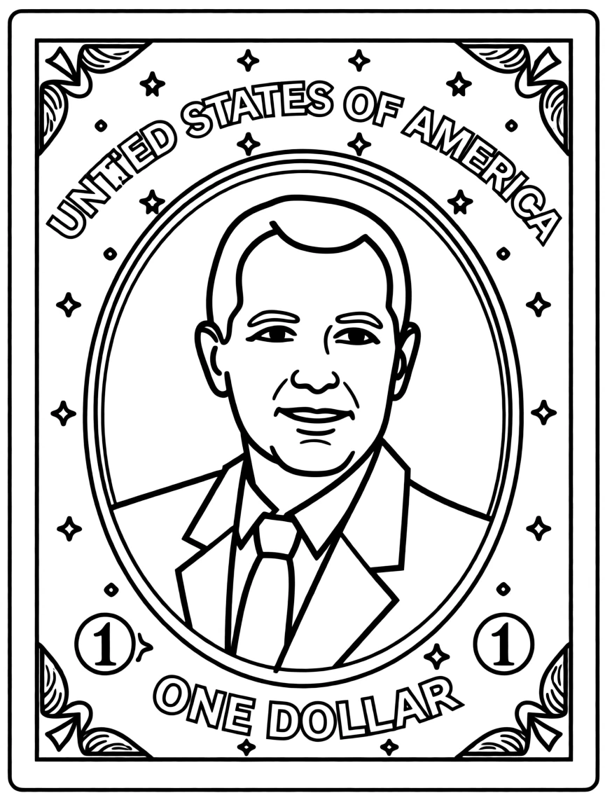 A crisp bill with a portrait of a president.