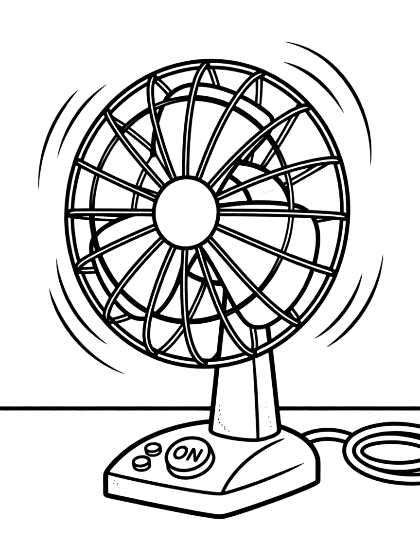 A spinning fan keeping cool.