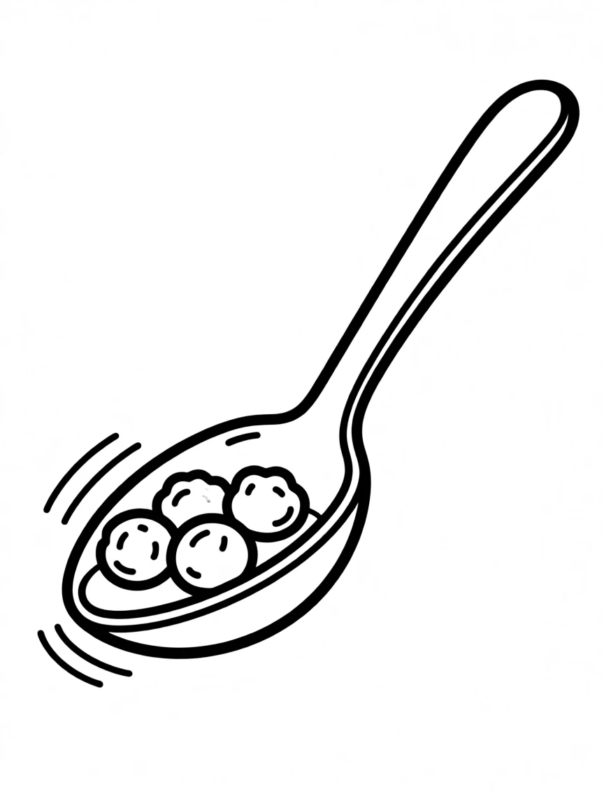 A tasty spoon ready for some yummy food.
