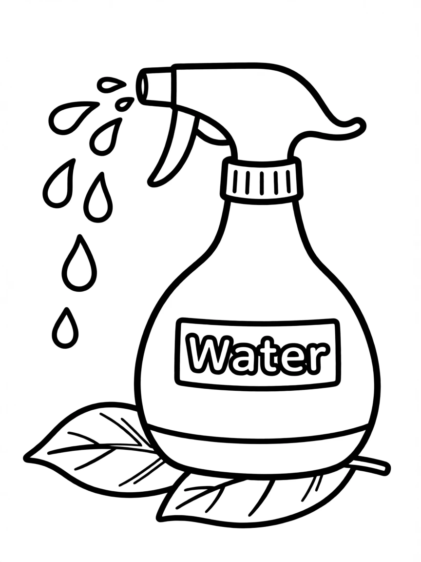 A squishy spray bottle squirting water.