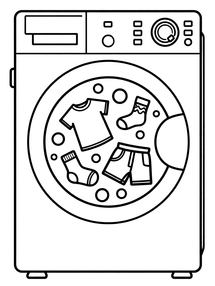A bubbly dryer tumbling clothes.
