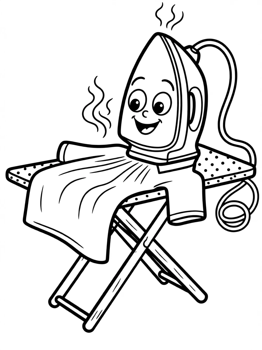 A bubbly iron smoothing out wrinkles.
