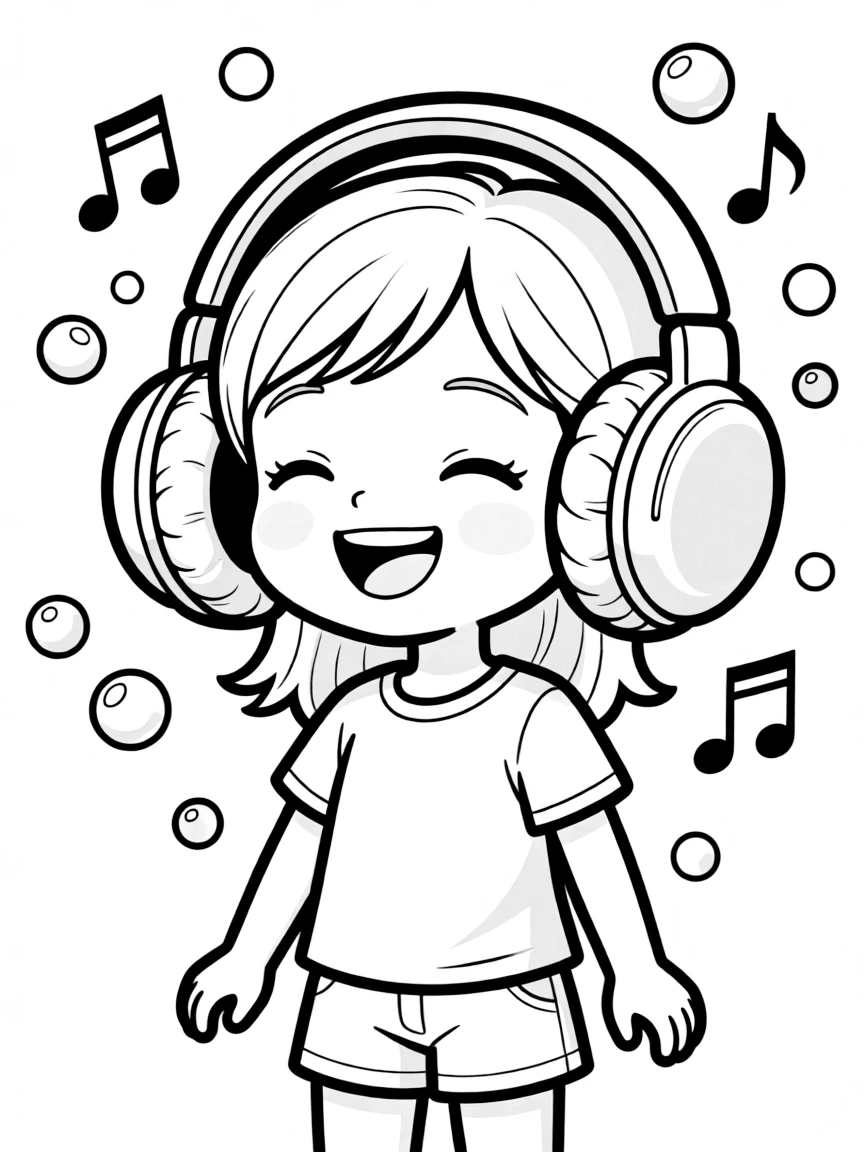 A bubbly headphone playing music.
