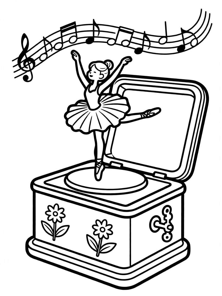 A singing music box with a ballerina dancing.