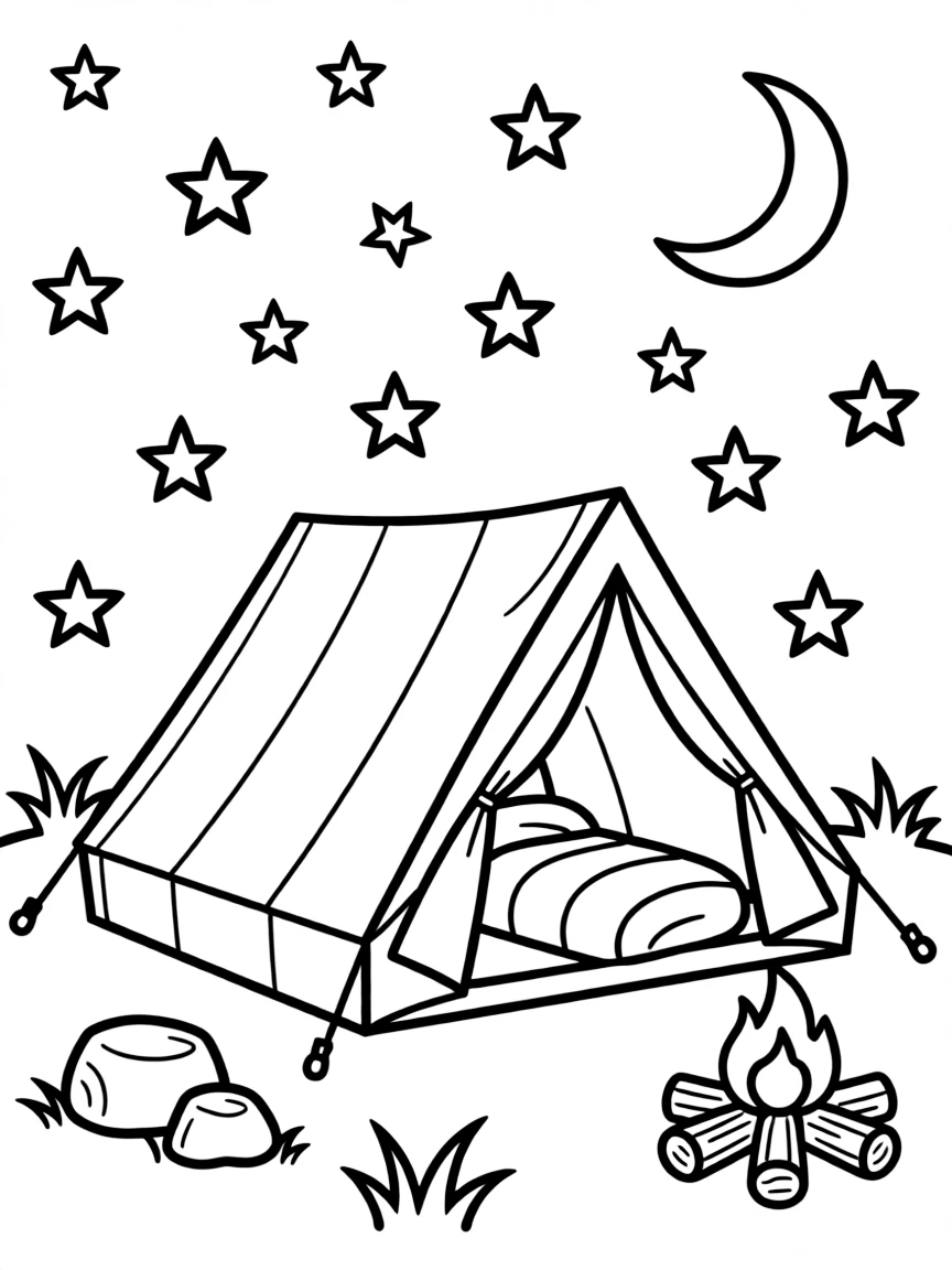 A roomy tent under the stars.