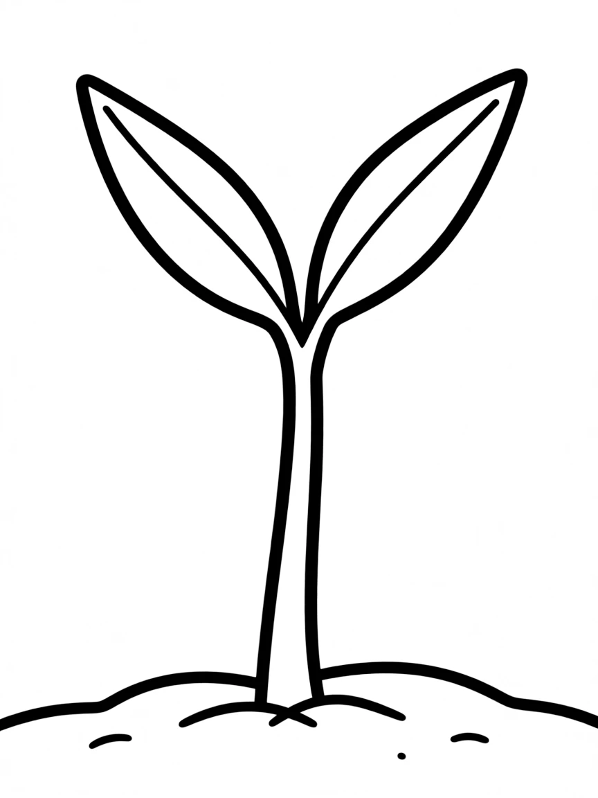 A pointy sprout growing from the ground.