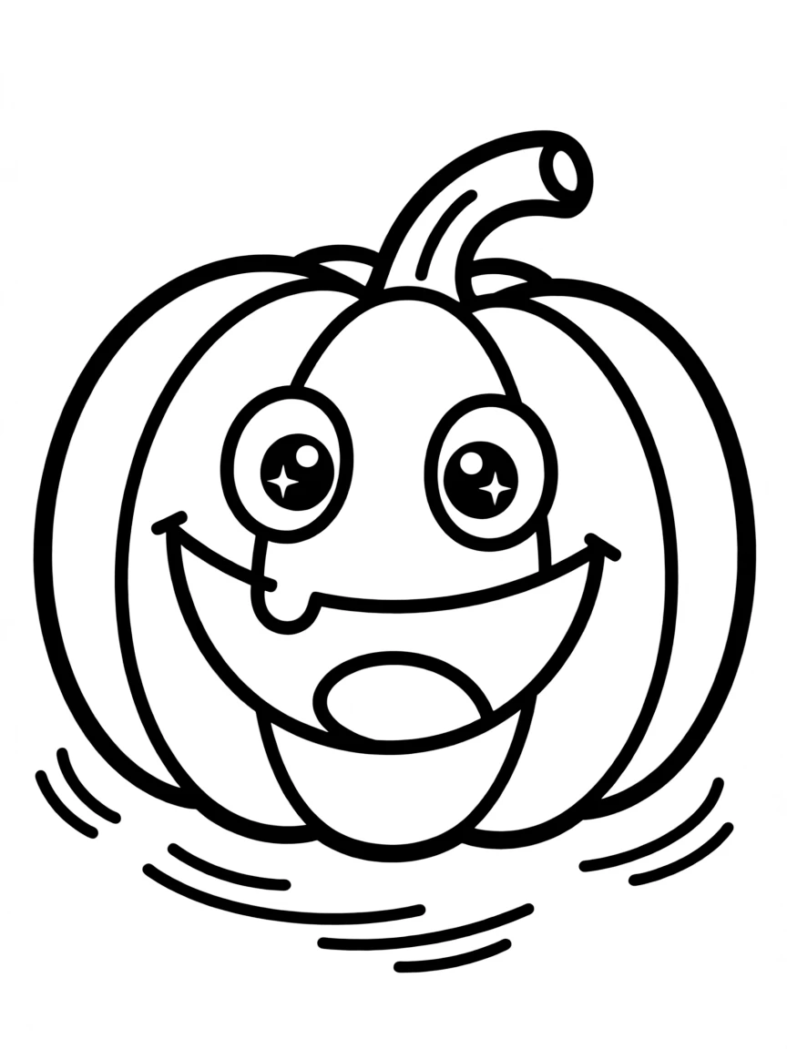 A bouncy pumpkin with a happy face.