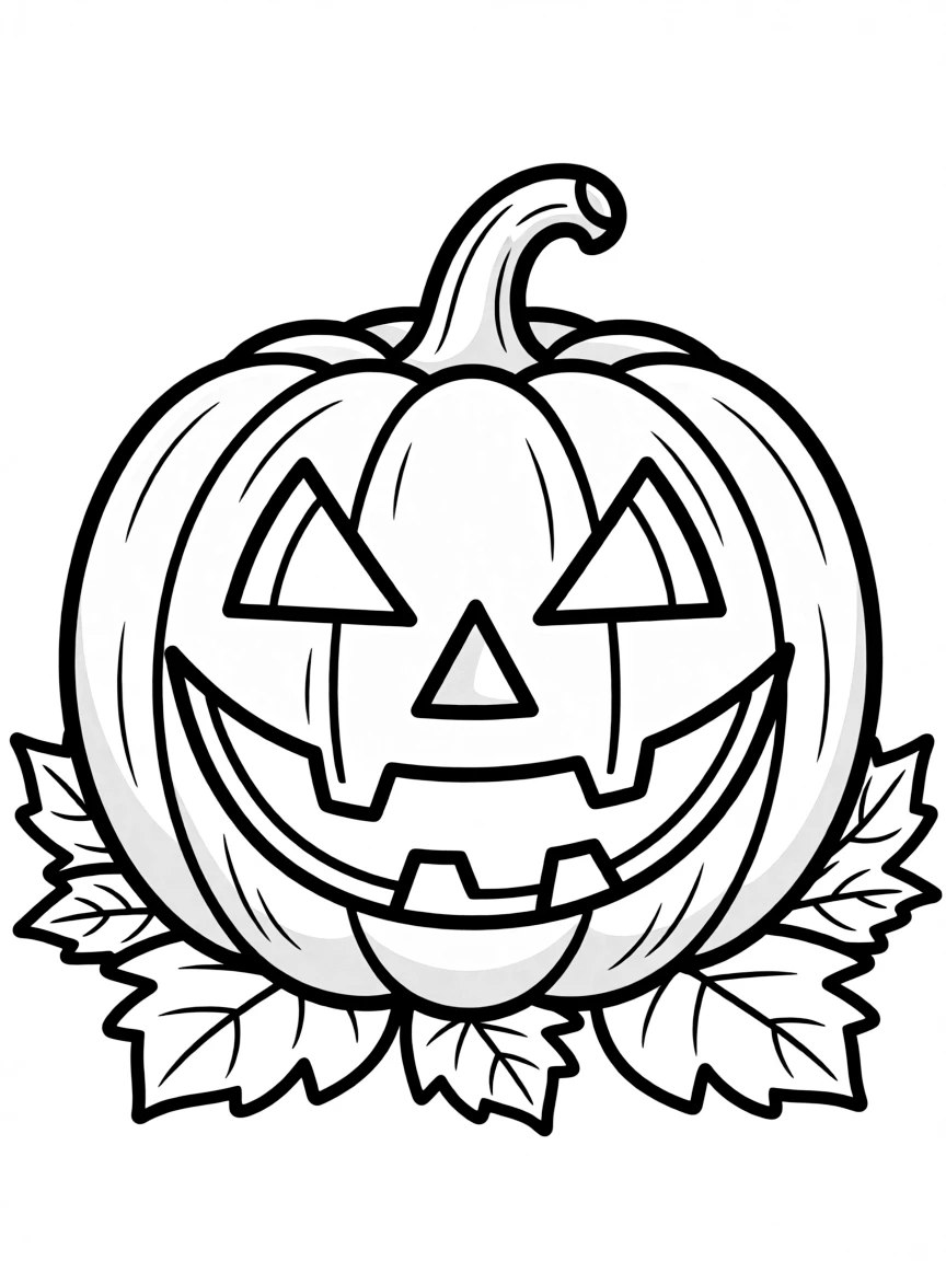 A pointy jack-o'-lantern glowing in the dark.