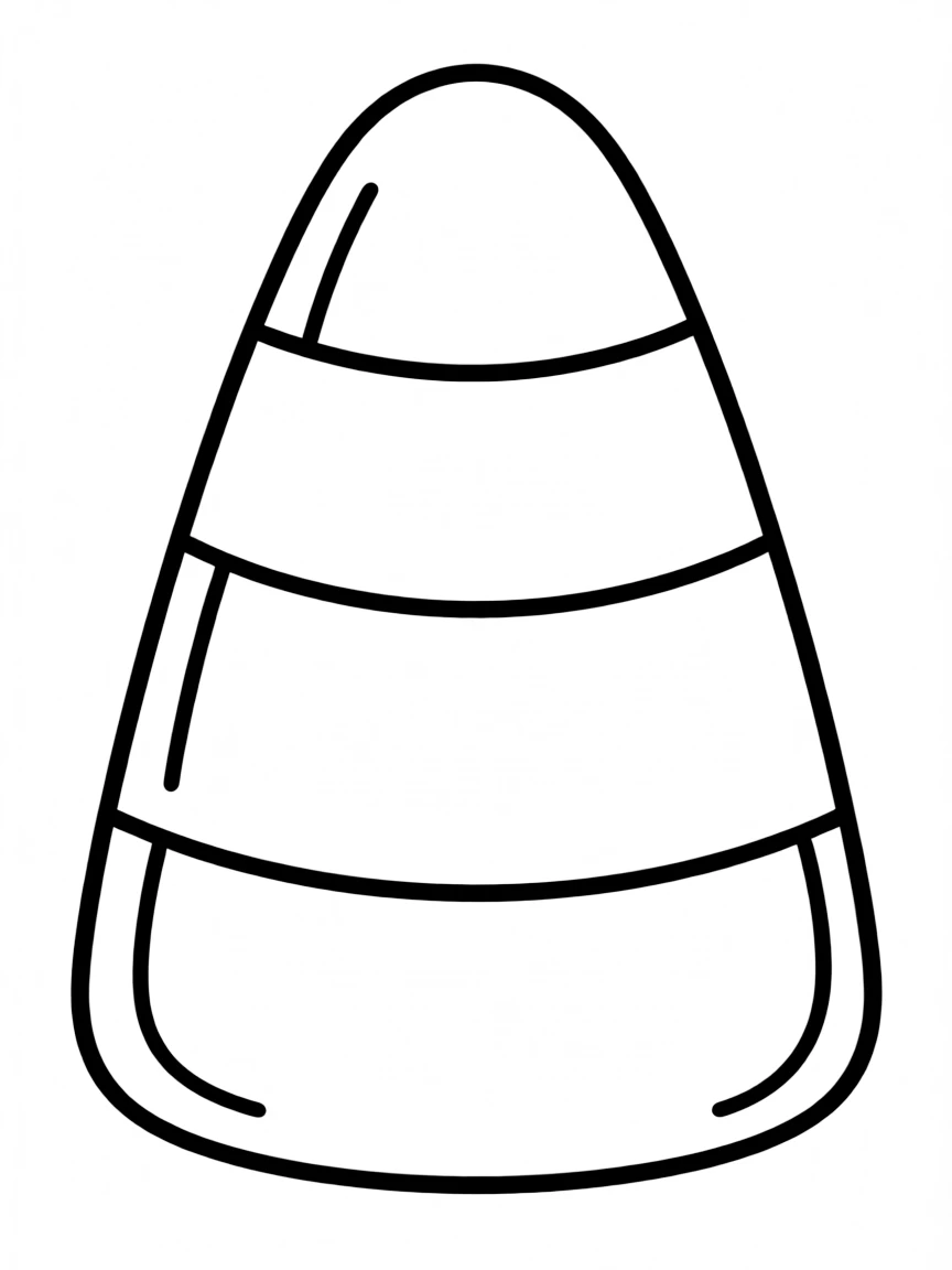 A yummy candy corn with stripes.