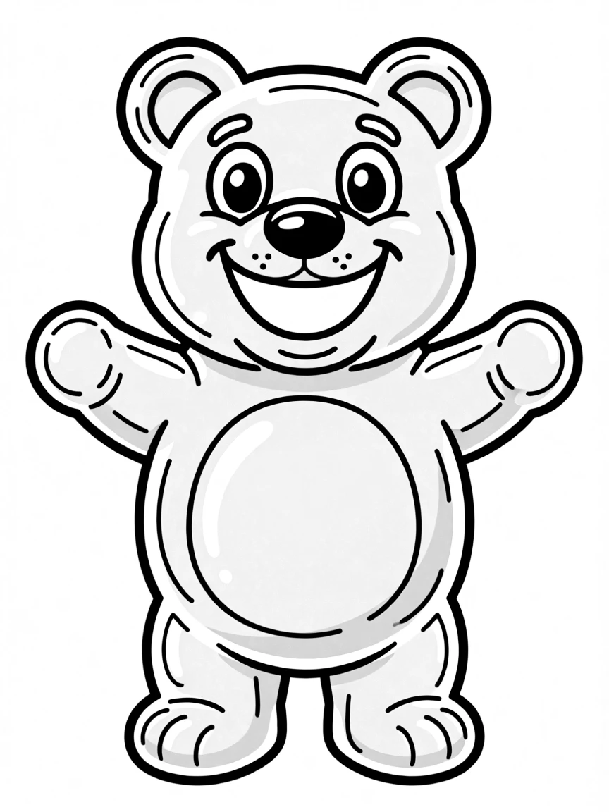 A chewy gummy bear with a big smile.