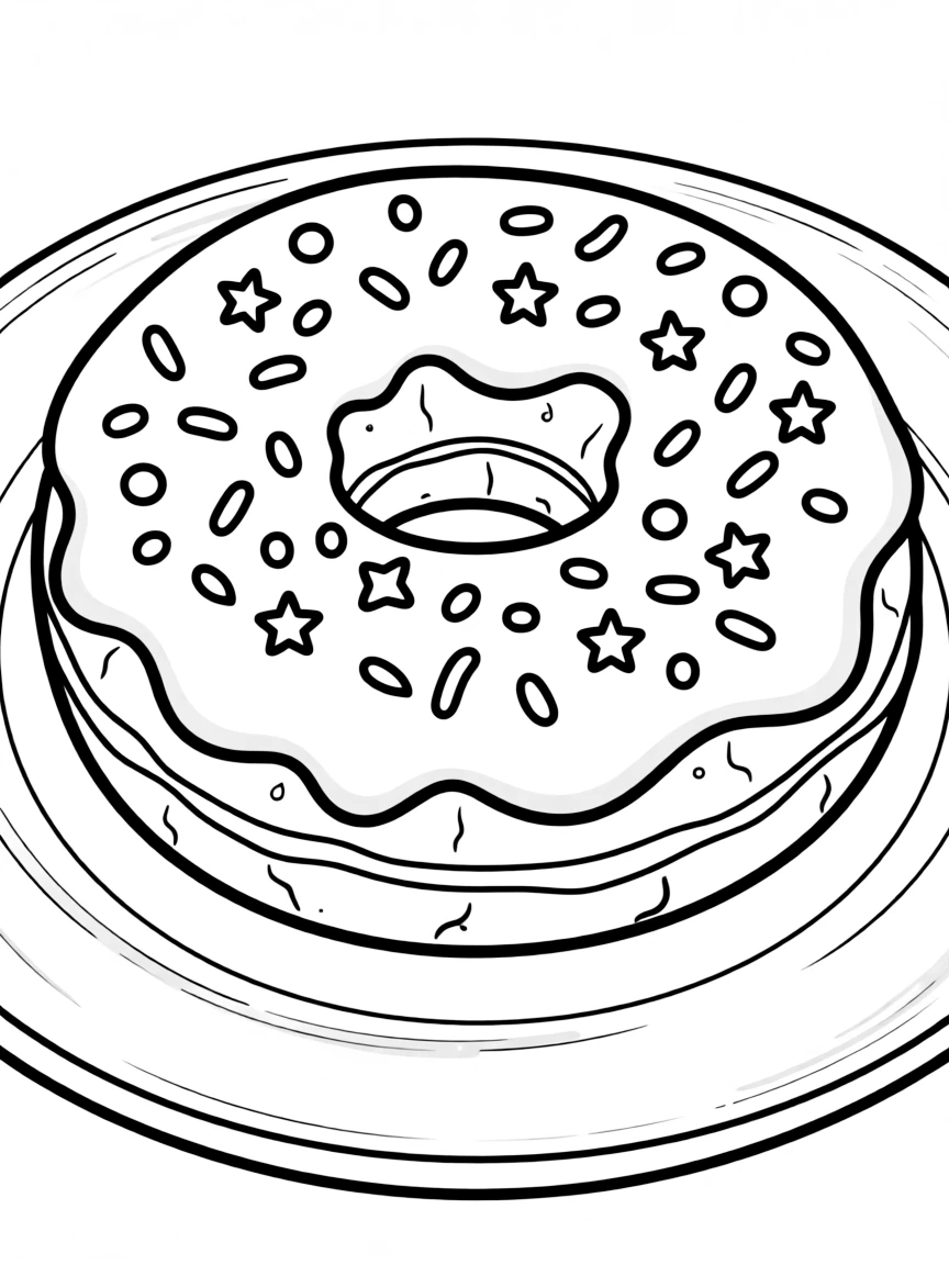 A delicious donut with colorful frosting.