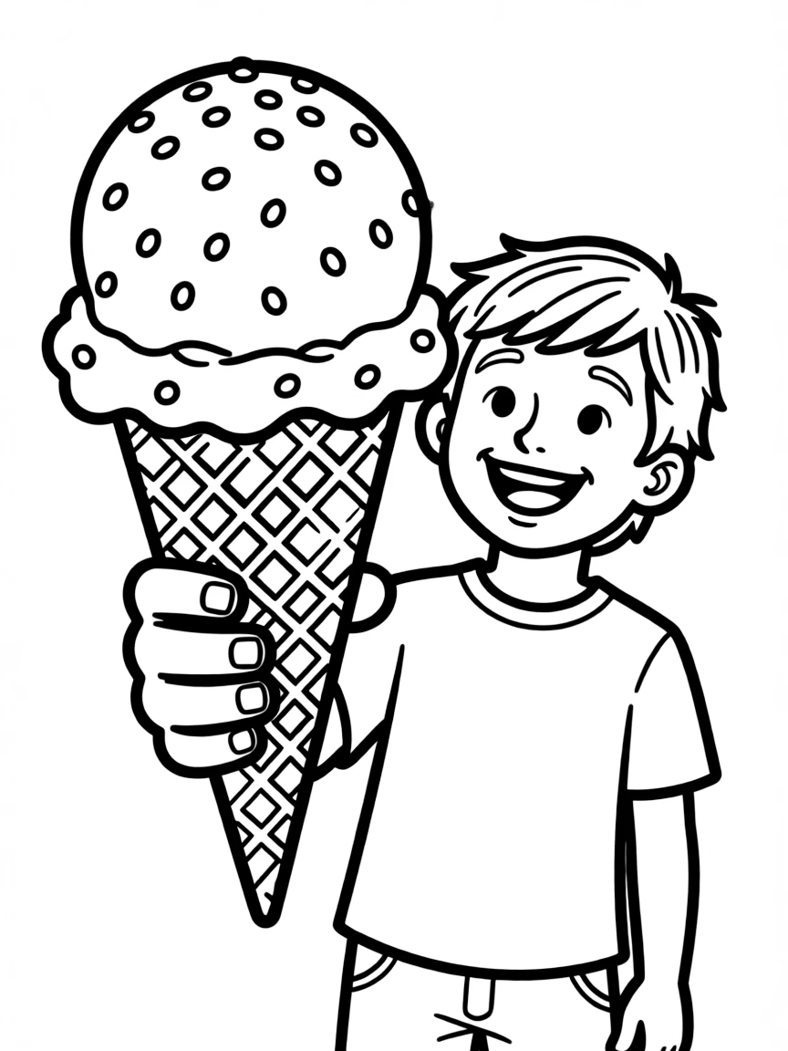 A tasty ice cream cone with a scoop of ice cream.