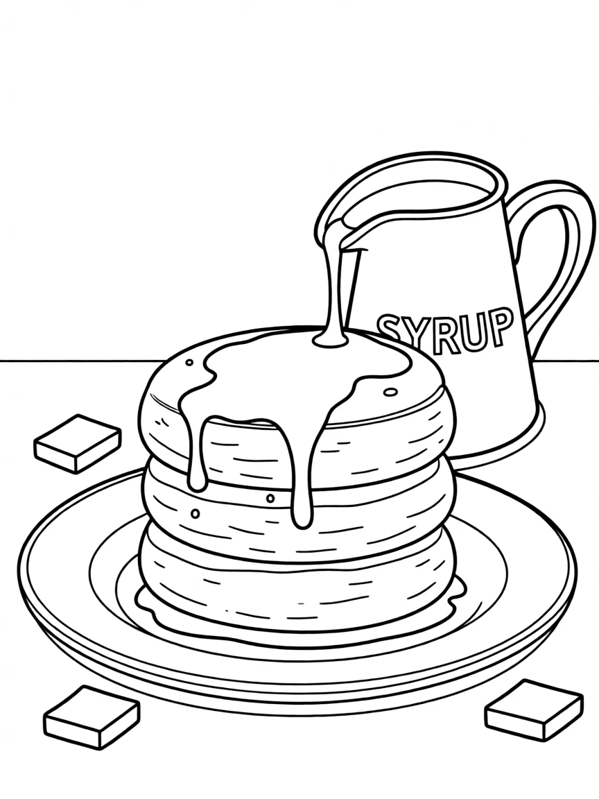 A yummy pancake with syrup.