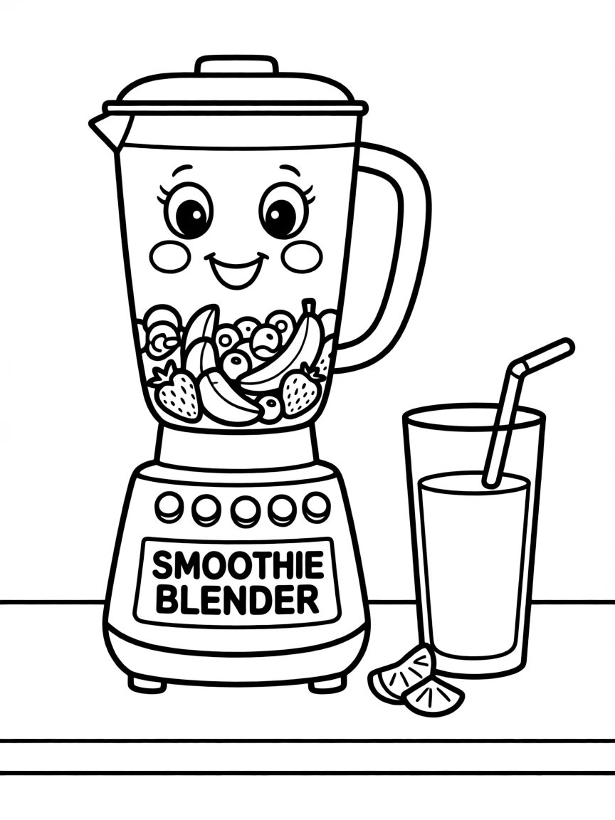 A bubbly blender making a smoothie.
