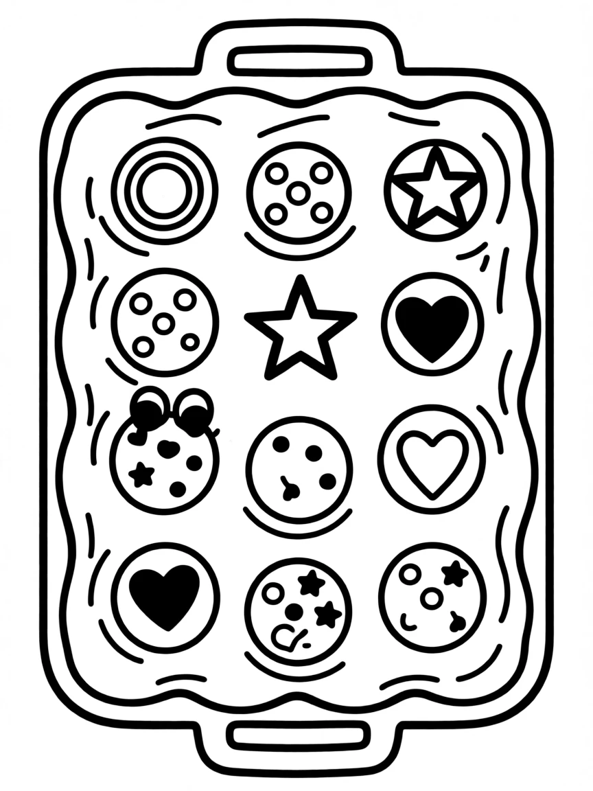 A bubbly baking sheet with cookies.