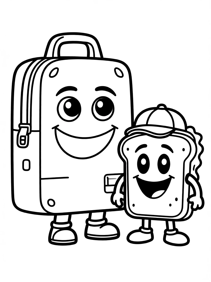 A strong lunchbox with a happy sandwich.