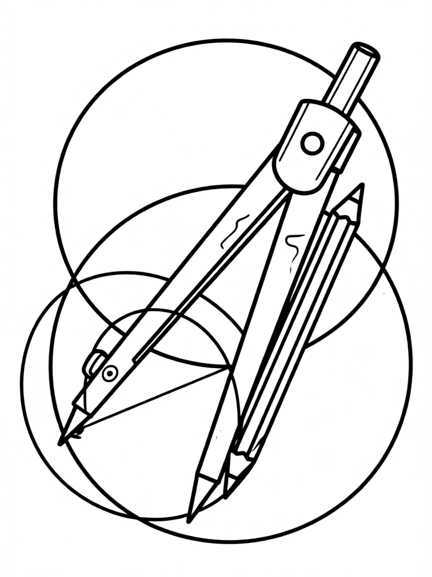 A pointy compass drawing circles.