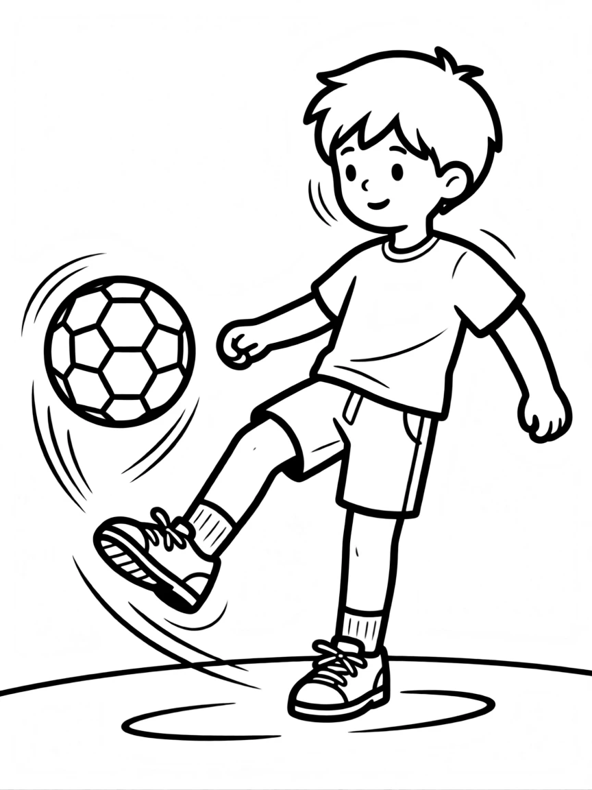 A bouncy soccer ball being kicked.