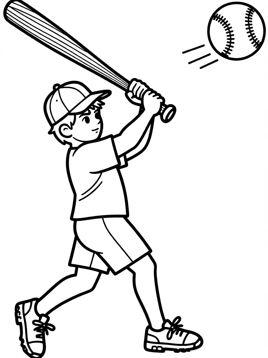 A strong baseball bat hitting a ball.
