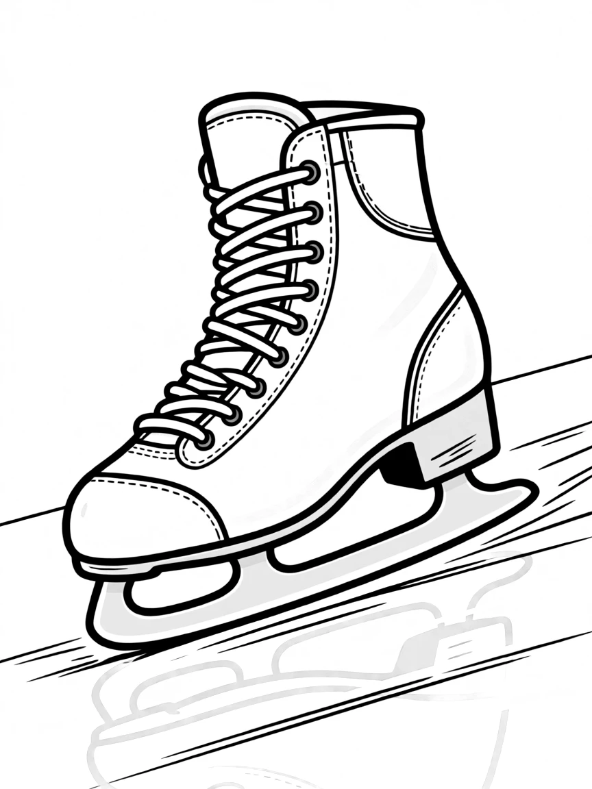 A speedy ice skate gliding on ice.