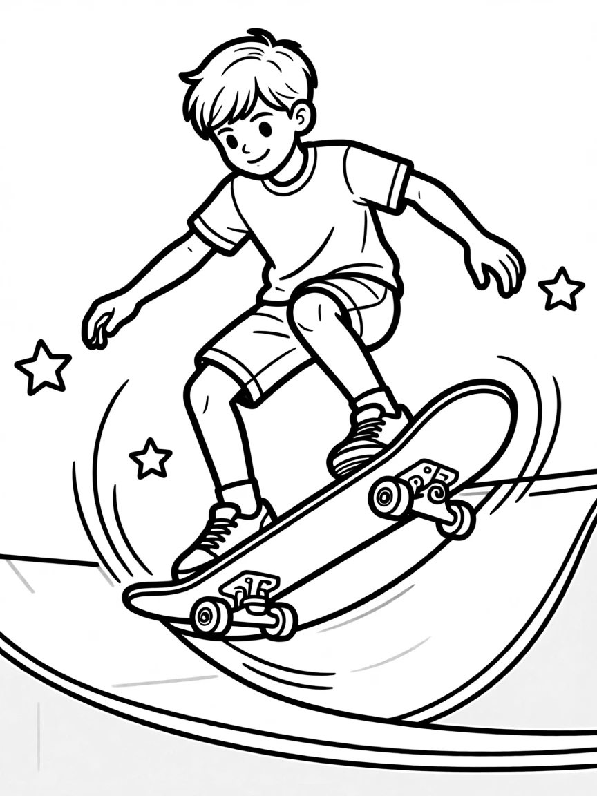 A strong skateboard with cool tricks.