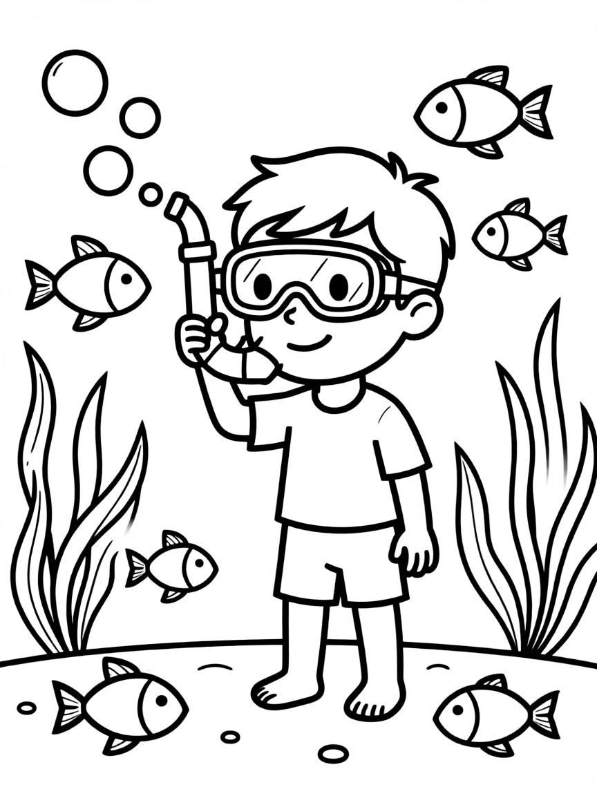 A pointy snorkel exploring underwater.