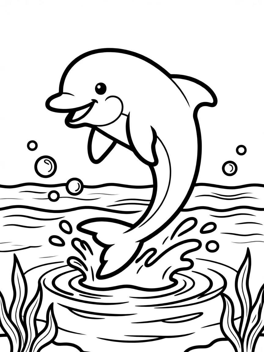 A happy flippers kicking in the water.