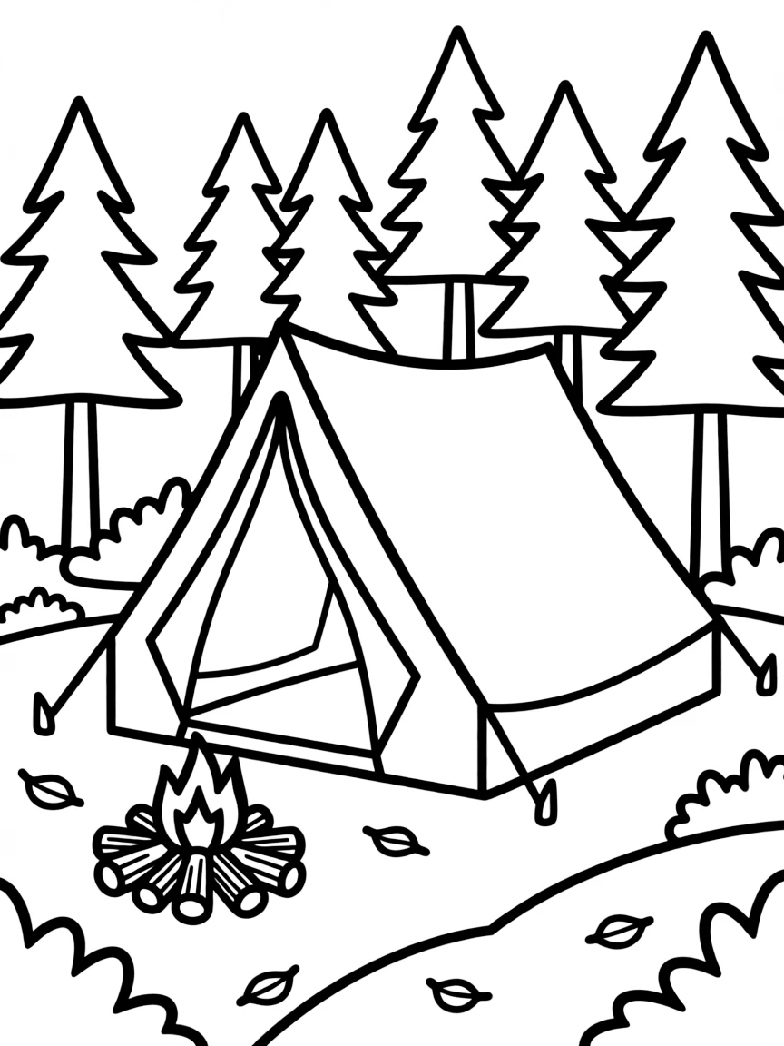 A roomy tent set up in the woods.