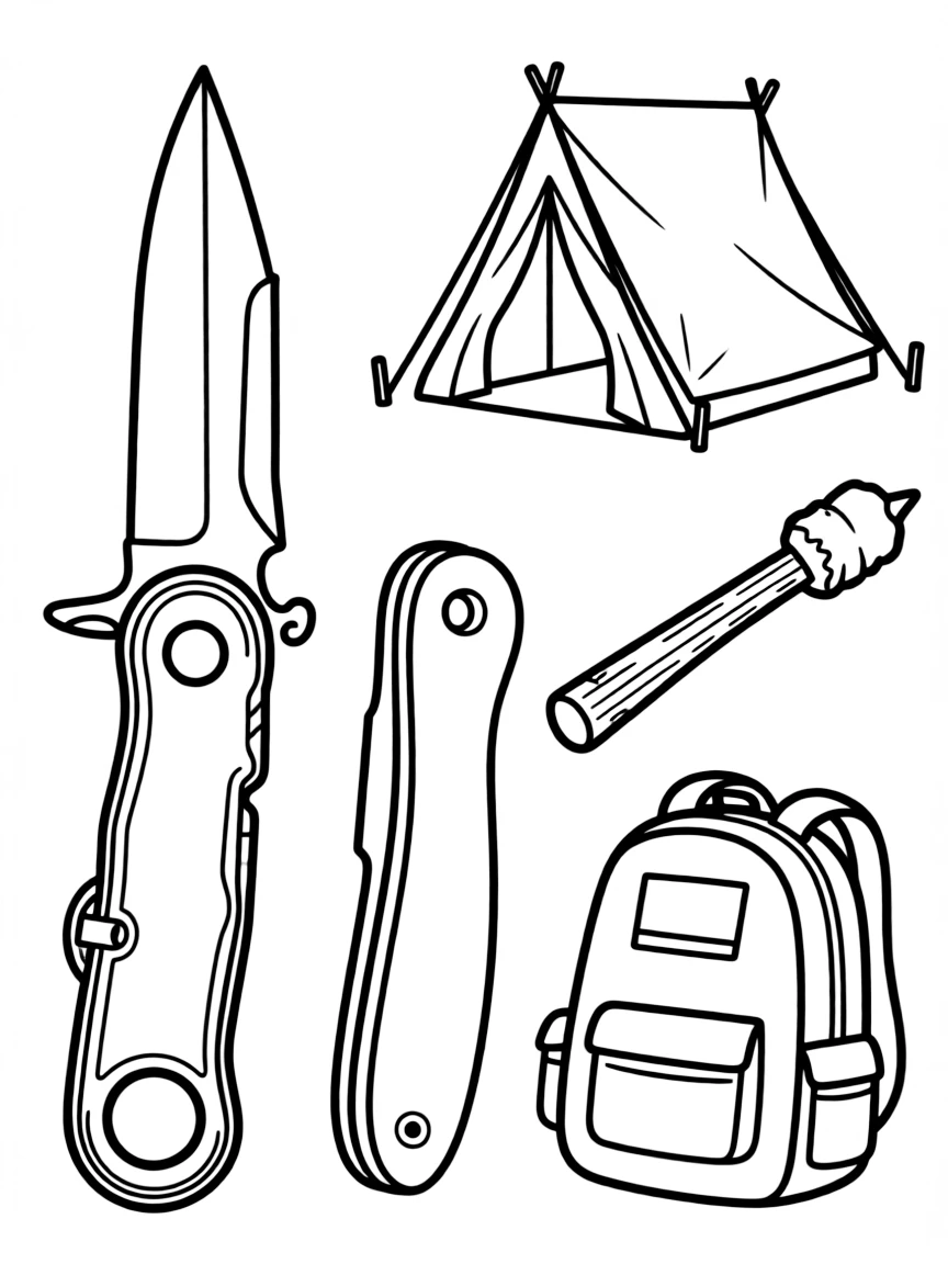 A sharp pocket knife for camping tasks.
