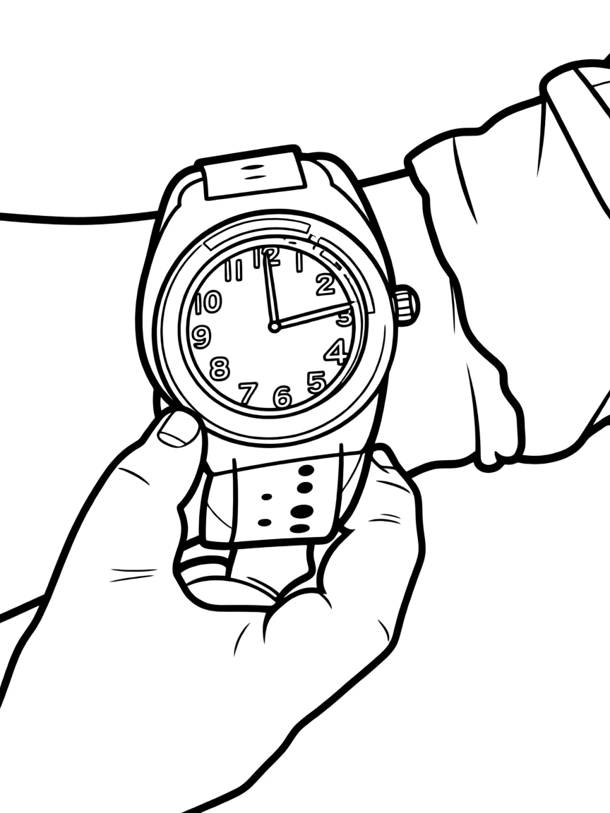 A clicking watch keeping track of time.