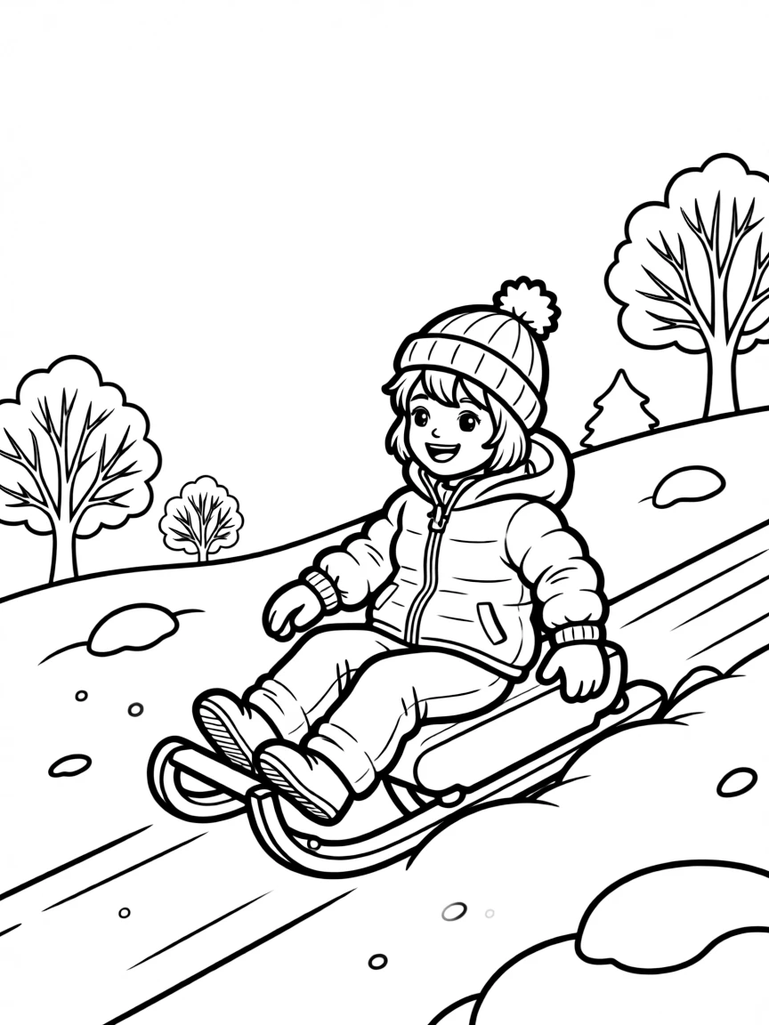 A speedy sled sliding down a hill.