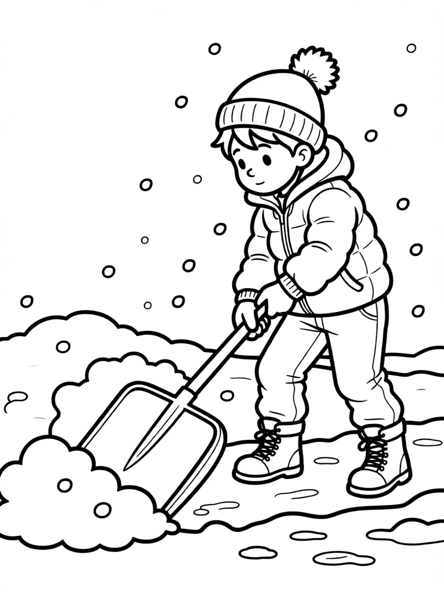 A strong snow shovel clearing snow.