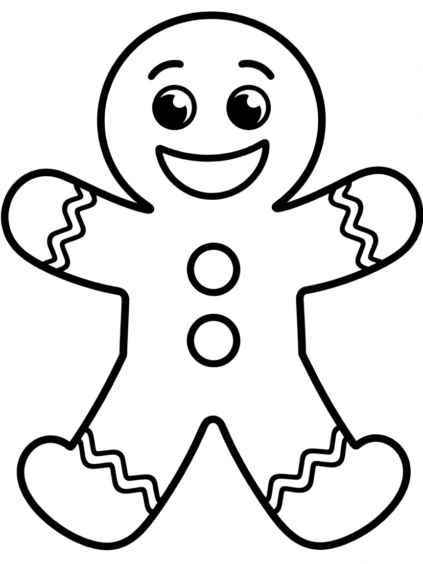 A happy gingerbread man with buttons.