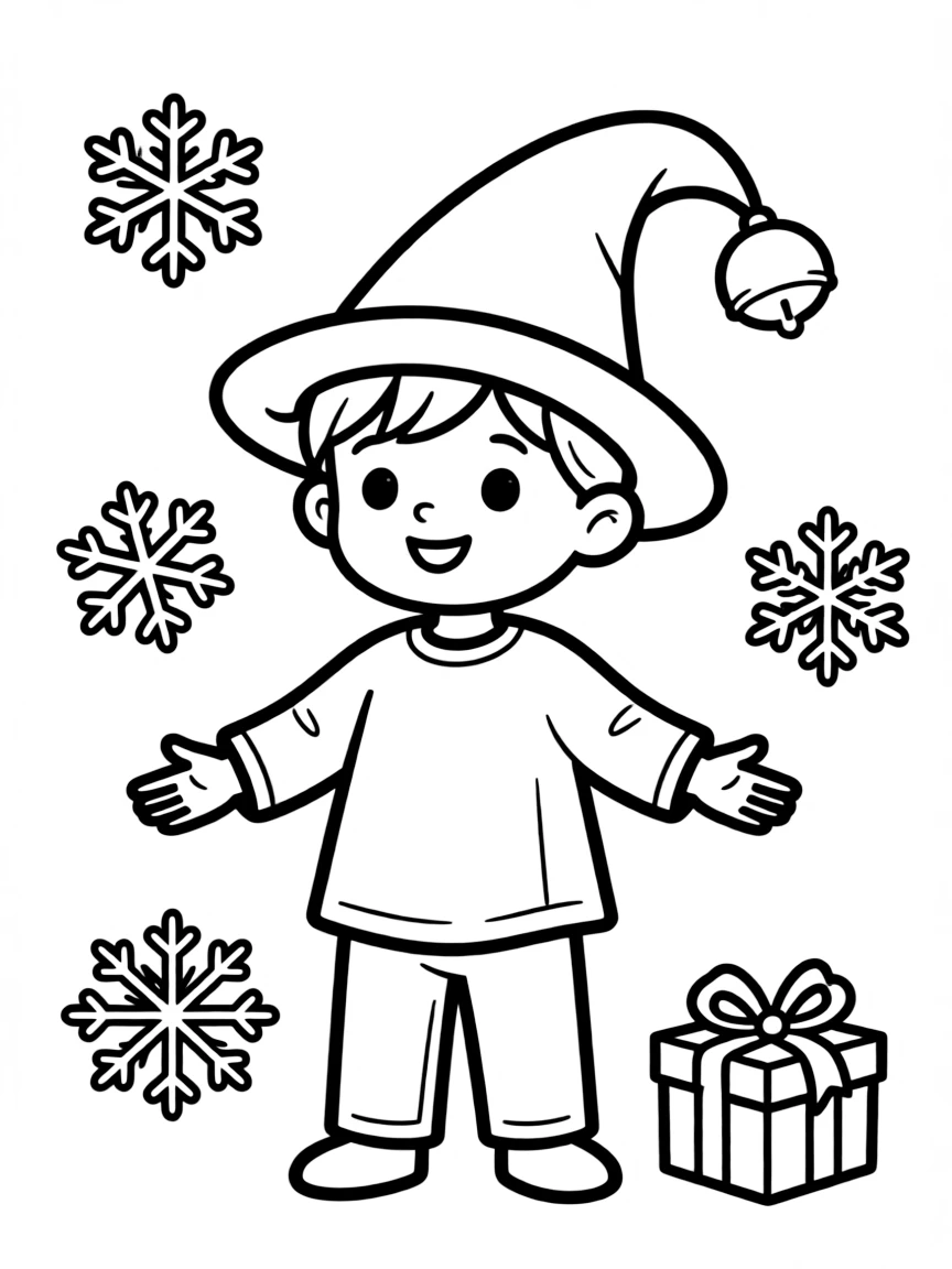 A pointy elf hat with a bell.