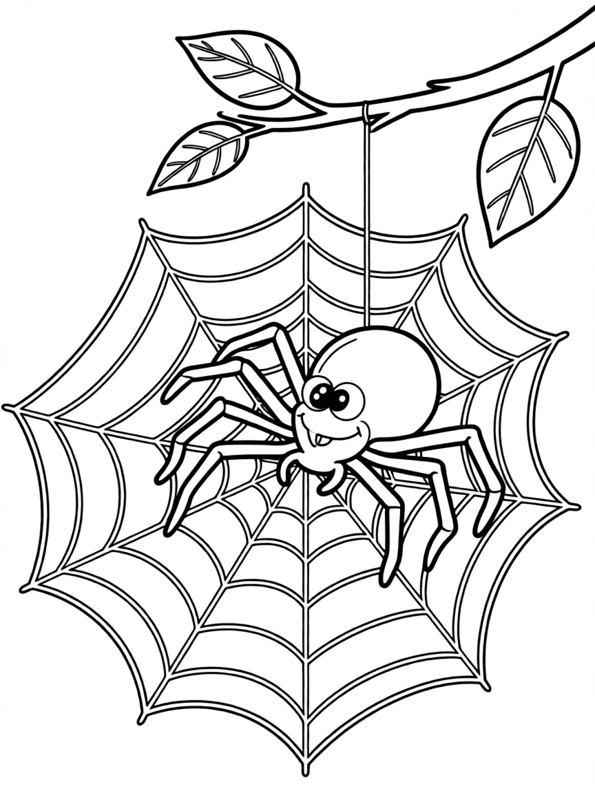 A creepy spider spinning a web.