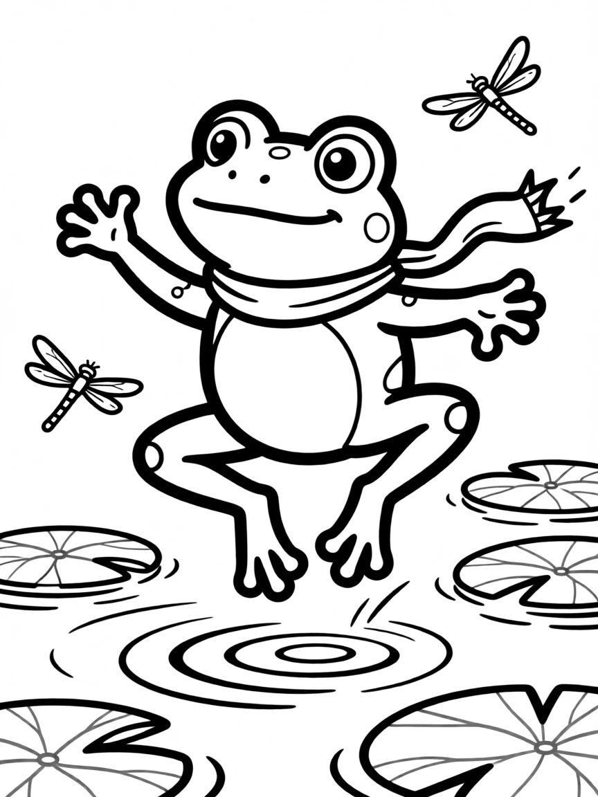 A bouncy frog jumping.