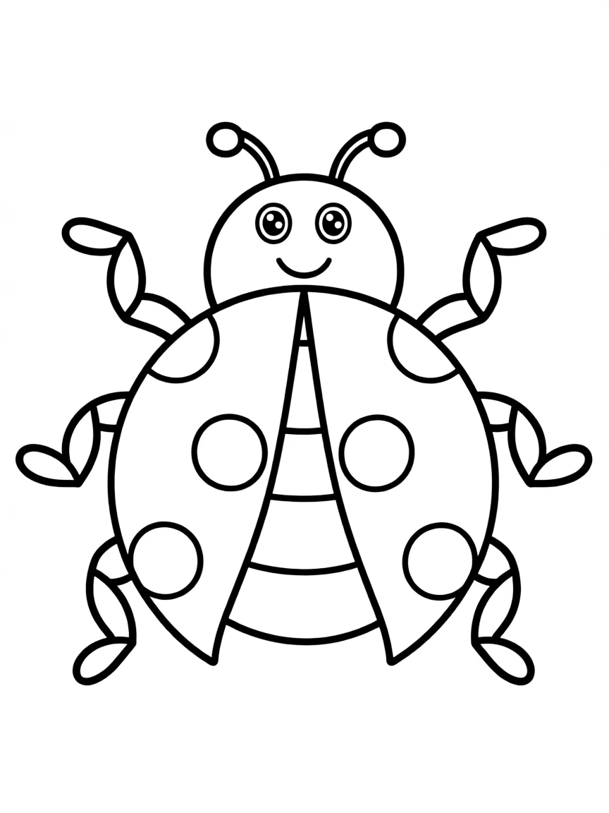 A happy ladybug with spots.